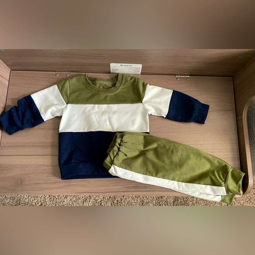 2-piece Sweatshirt and Sweatpant Set.